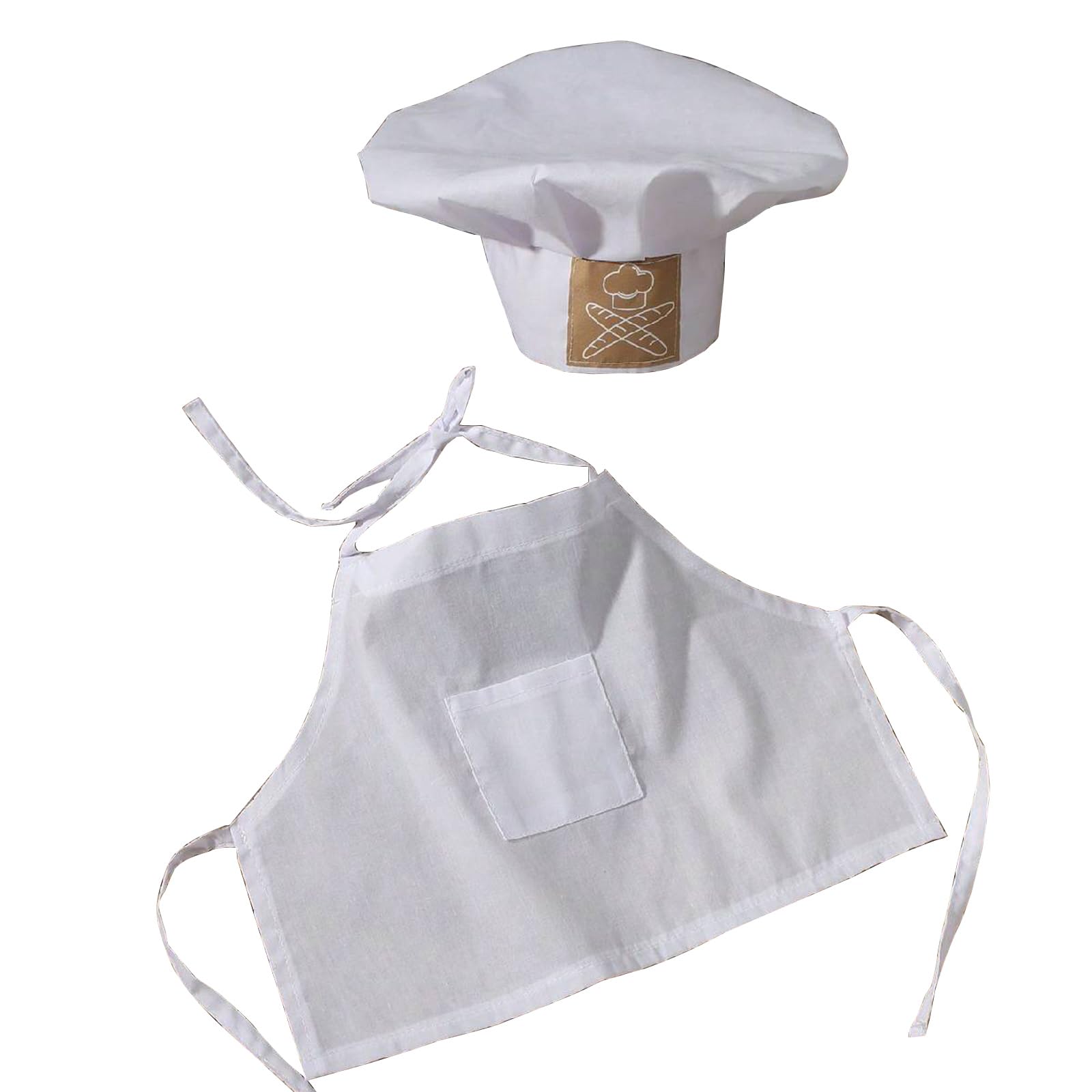 Rudiaoa Newborns Cook Photography Outfit Soft Polyester Pictures Taking Apron & Hat For Baby Photoshoots And Family Gatherings Photoshoots Costume