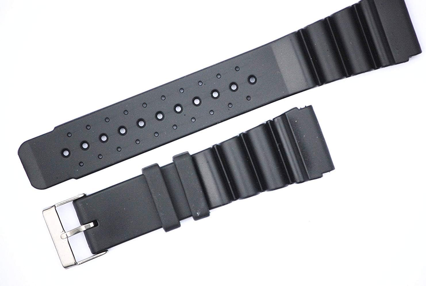 Time Bandit Black Rubber Divers Watch Strap Sizes 18mm 20mm 22mm 24mm (18mm)