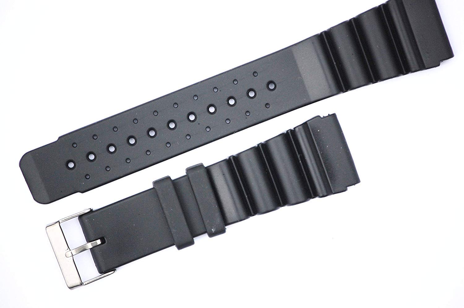 Time Bandit Black Rubber Divers Watch Strap Sizes 18mm 20mm 22mm 24mm (18mm)