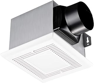 TechDrive Quiet Bathroom Exhaust Fan with LED Light - 50 CFM 1.0 Sone, No Attic Access Install, 600LM 4000K, 4in Duct
