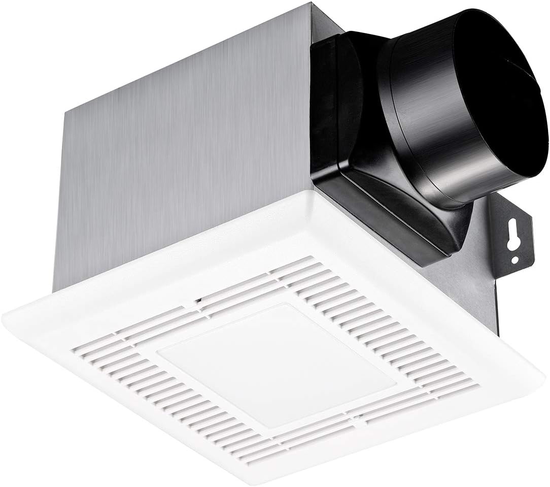 Tech Drive Bathroom Fan with Light 50 CFM 1.0Sone No Attic Access Needed Installation,Very Quiet Bath Ventilation and Exhaust Fan with LED Light 4000K 600LM, 4inch Duct