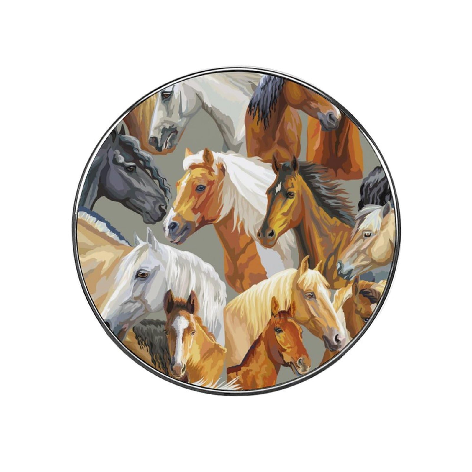Watercolor Horse Alloy Fridge Magnet For Office Cabinet Refrigerator Whiteboard Photo