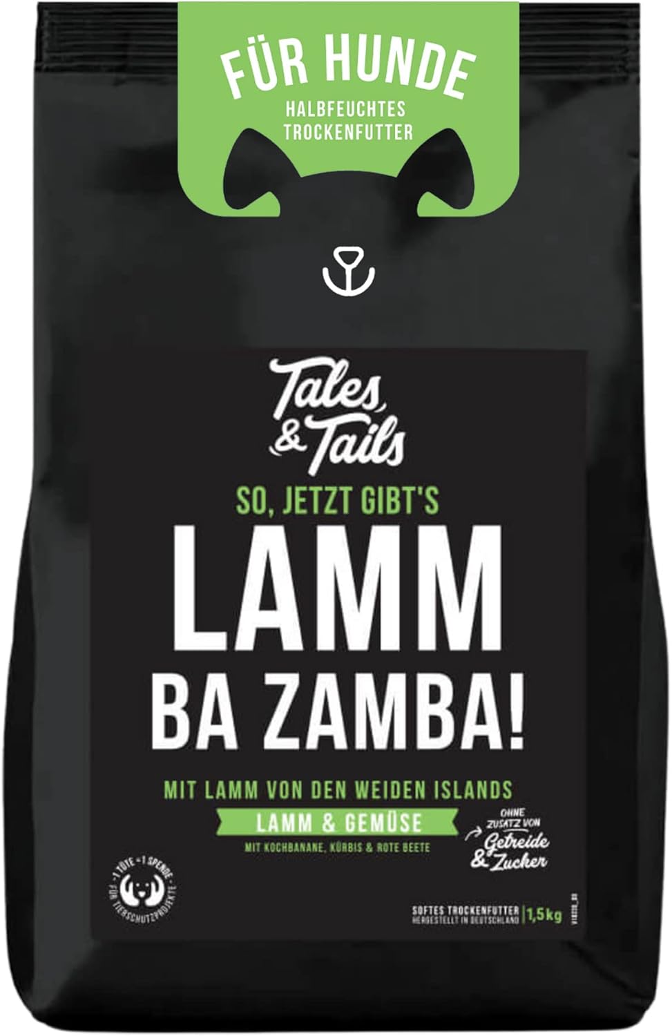 Tales & Tails Hundefutter Lamm Ba Zamba Halbfeuchtes Trockenfutter für Hunde Für