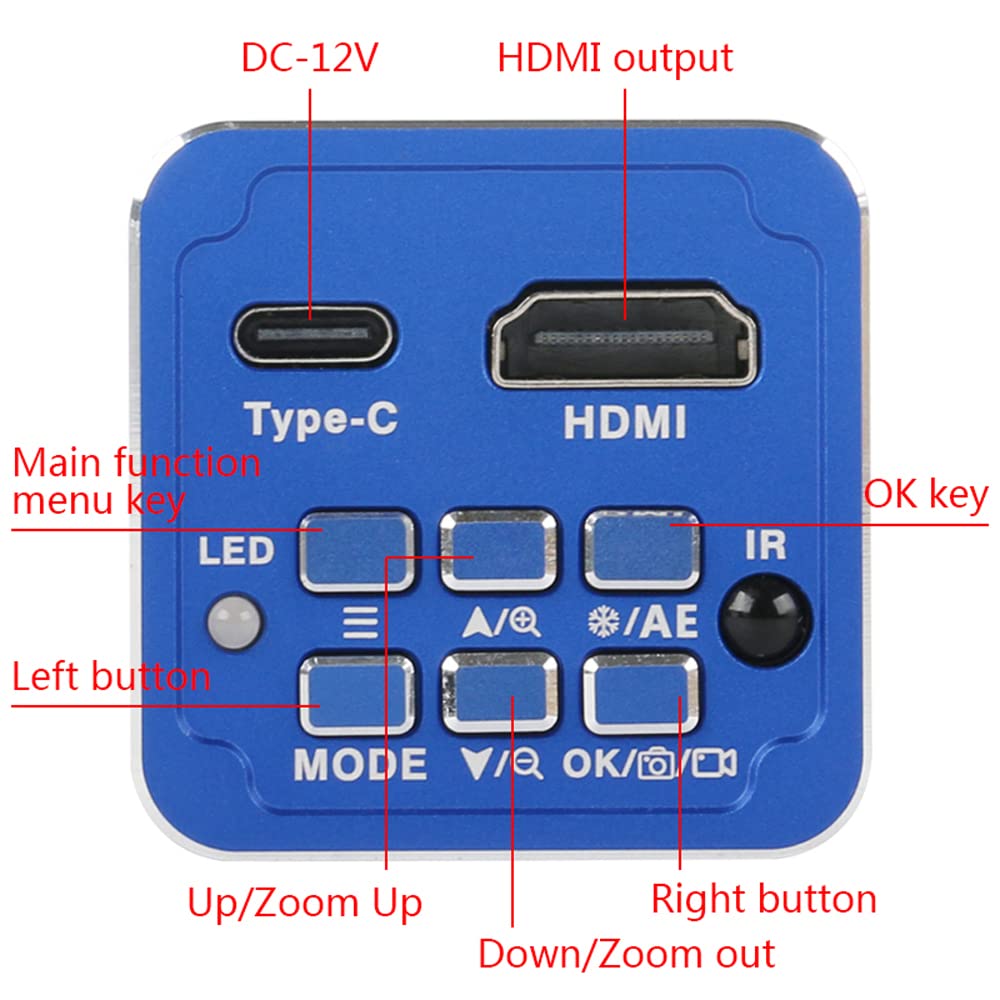 12MP 4K 1080P HDMI Type-c PC Industriale elettronico Digitale Mini Videocamera per microscopio e Obiettivo con Attacco C 100X