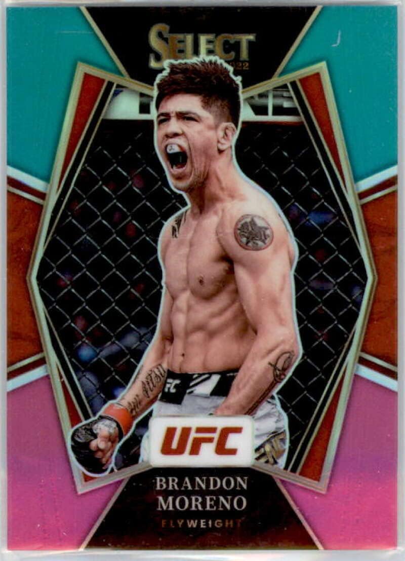 2022 Panini Select UFC Teal and Pink Prizms #191 Brandon Moreno SER/49 Flyweight Premier Level Official MMA Trading Card in Raw (NM or Better) Condition