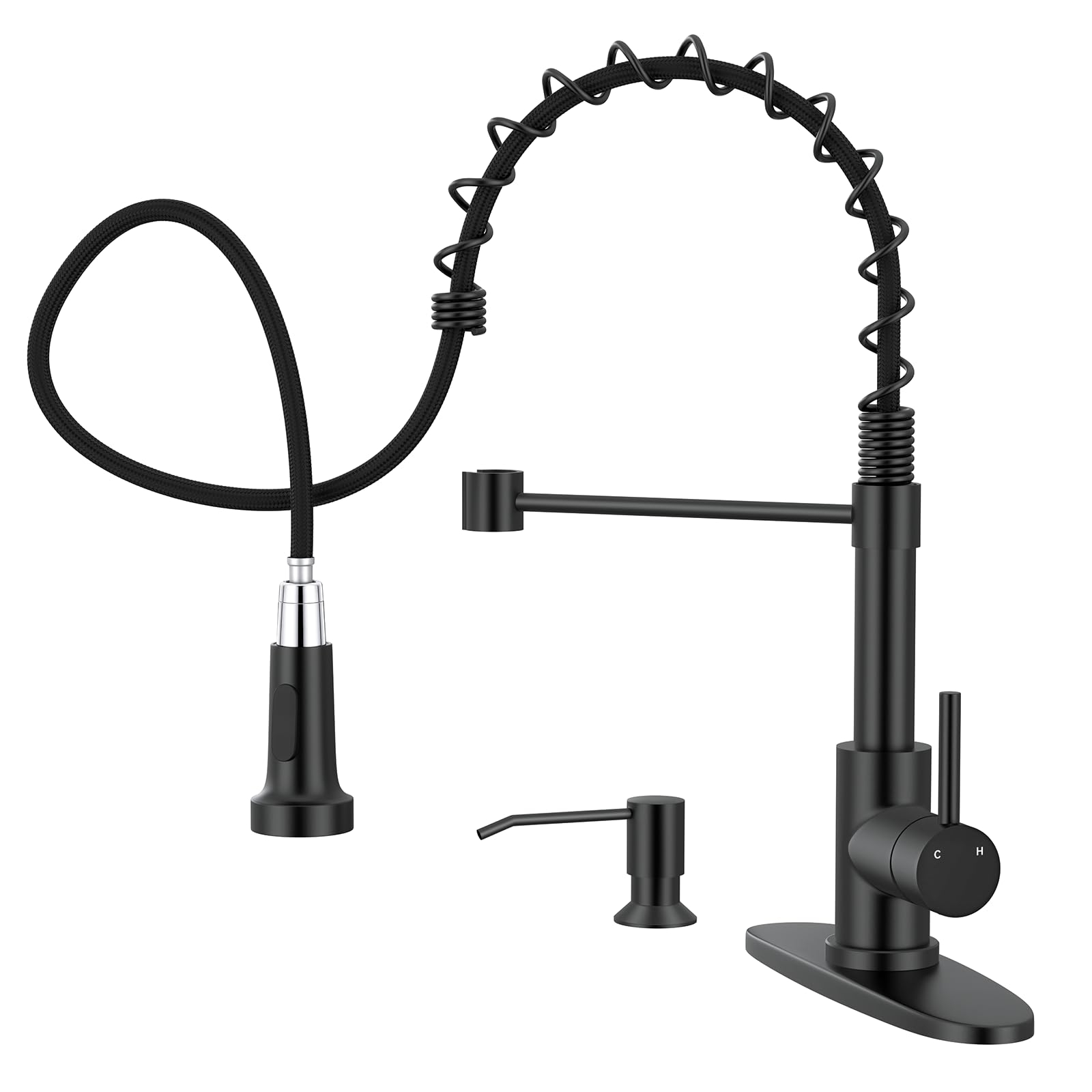 WEWE Black Kitchen Faucet - Pull Down Sprayer -25 WEWE Black Kitchen Faucet - Pull Down Sprayer -25