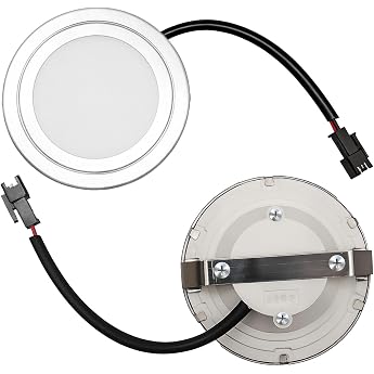 Cooker Hood LED Bulb 12V Pack of 2 LED Recessed Spotlights Lighting Module Cooker Hood Diameter 6.8cm 1.5W 6500K 2 Pin Connector Reverse Polarity Protection Cable 12.5cm Cool White
