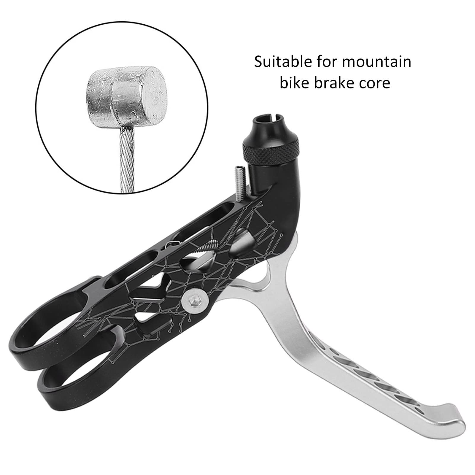 Leve del freno per bici da monte 1Pair, leva del freno in bici in alluminio, leva del freno per biciclette, adatto a tutti i tipi di mountain bike, ecc. (Silver)