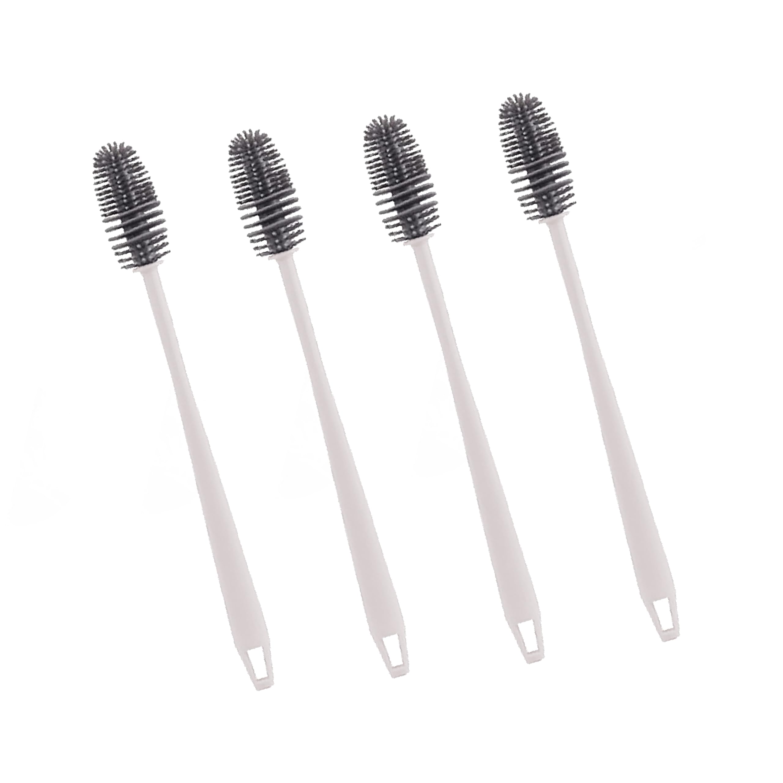 Silicone Bottle Brush, 27cm Long Handle, Soft Bristles for Baby Bottles, Glass Cups, Thermoses (4, White)