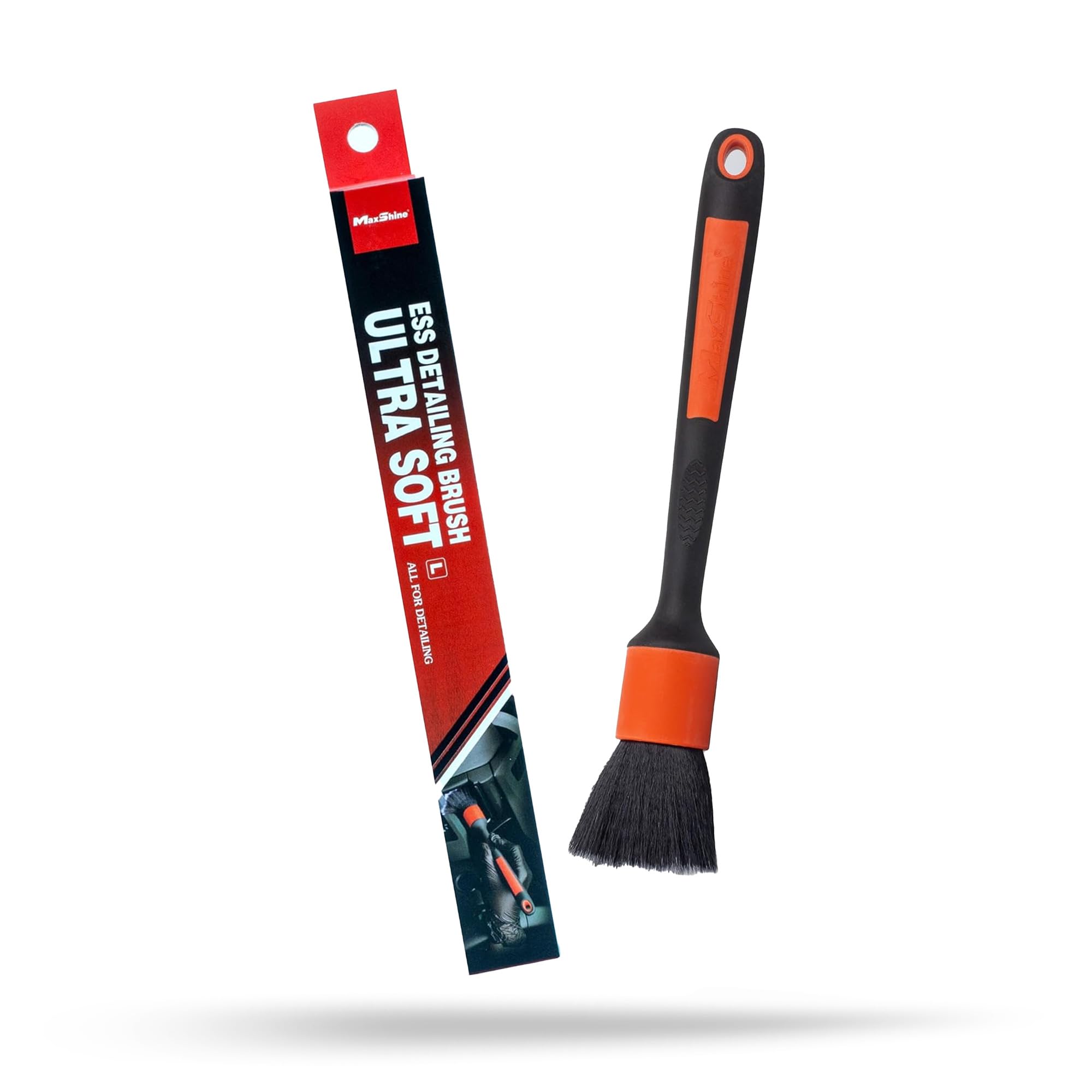 Maxshine Large Universal Red Ultra Soft ESS Detailing Brush – Professional Brush for Interior, Exterior, Leather Seats, Engine Bay & Wheels – Ever So Soft Premium Detailing Tool