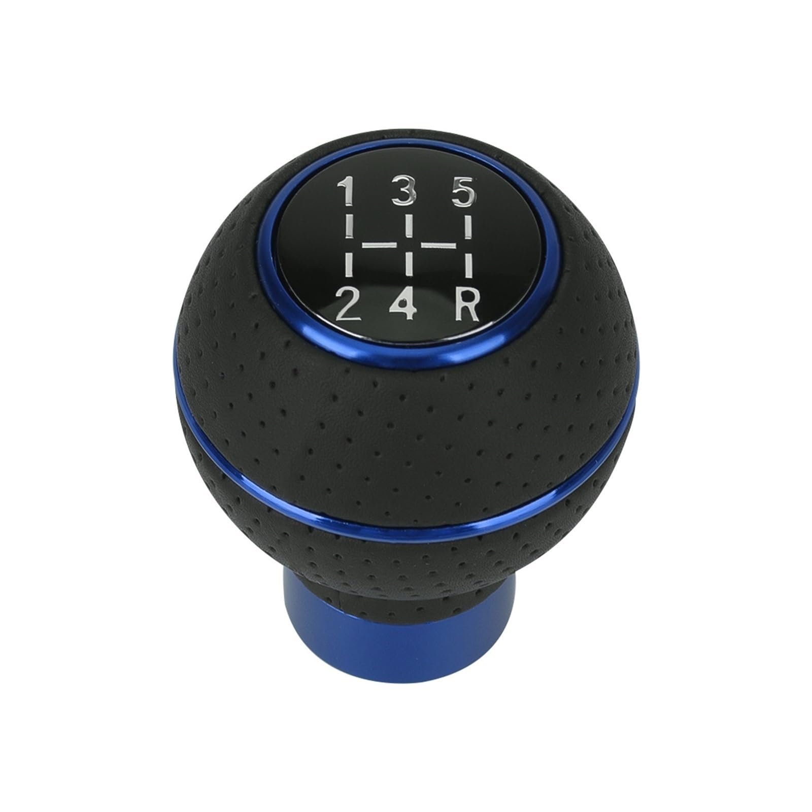 Gchgfjfd Blue Universal 5 Speed Leather＆Aluminium Car Gear Shift Knob For M8 M10 M11 M12 Shift Lever Gear Level Knob Shift Head(Blue)