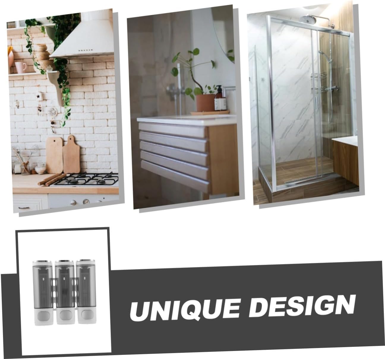 Wall Mounted Shower Soap Dispenser 3-Compartment Manual Shampoo Conditioner Soap Holder Bathroom White Electroplated for Residential and Hospitality Use