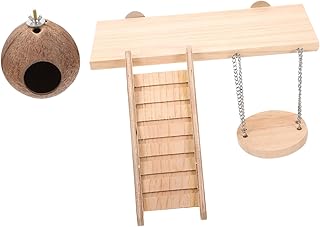 Mipcase 4 Pçs Brinquedo Hamster Pássaro Poleiro Suporte Esquilo Pedal Plataforma Pedal Hamster Brinquedo Para Animais De Estimação Gaiola De Hamster De Madeira Chinchila Hamster Escada