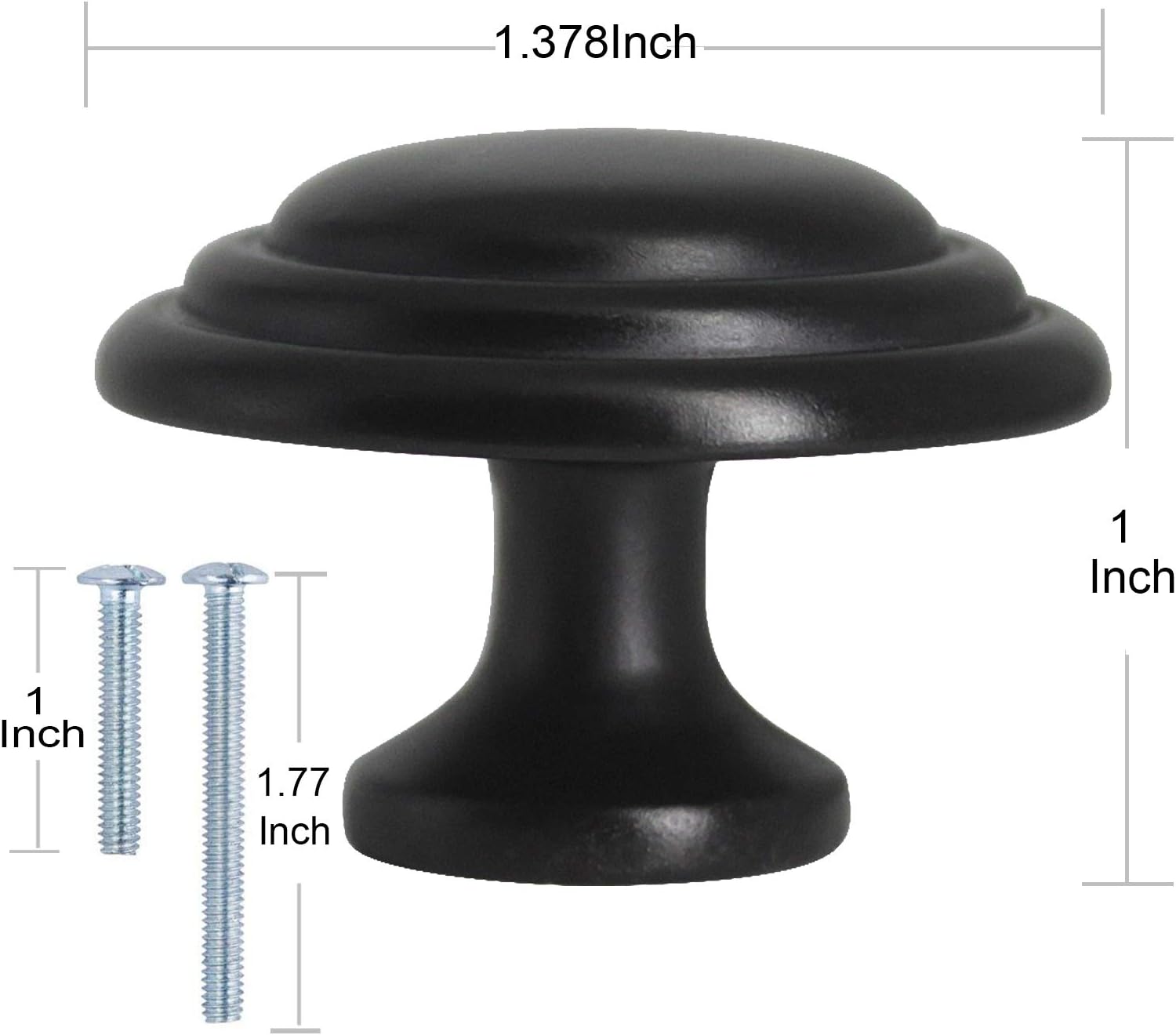 Gobrico 10 Pack Black Bi-Fold Kitchen Cupboard Knobs Round Cabinet Drawer Pulls Handles 1-3/8" Diameter,Zinc Alloy Material