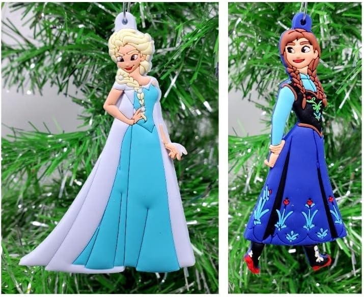 Juego de adornos de princesa Frozen Elsa y Anna (diseño único inastillable)