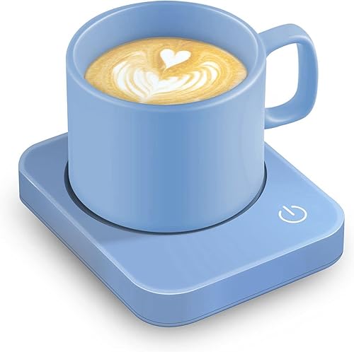 VOBAGA Calentador de taza de café, calentador de café eléctrico para escritorio con apagado automático, 3 ajustes de temperatura para calentar y