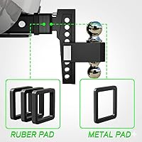 Vista 6 de VNN Enganche de Caída Ajustable - Enganche de Caída de 8 Pulgadas Receptor de 2.5 Pulgadas Negro Intercambiable 3 Monturas de Bola Sólidas