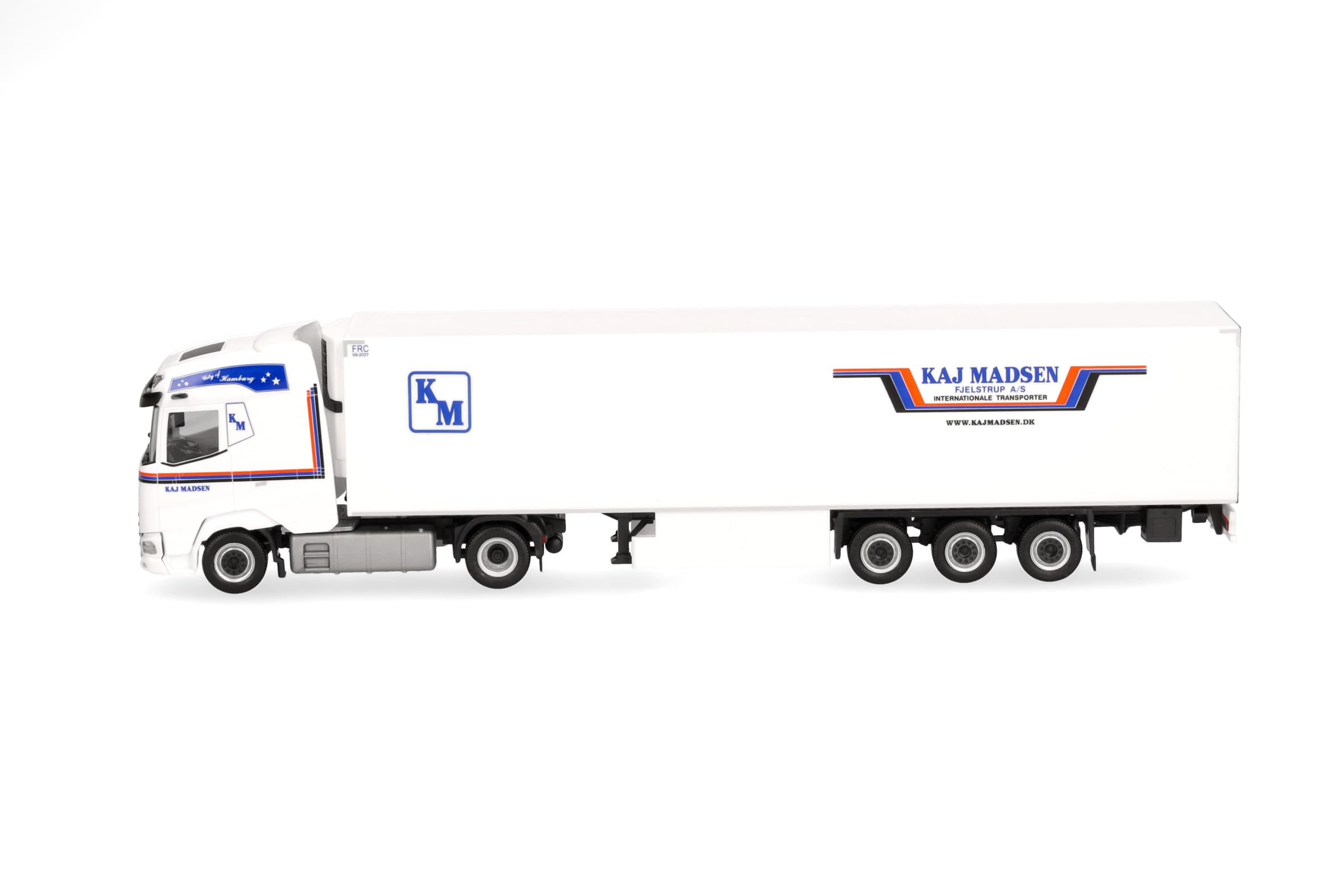 herpa modèle de Camion DAF XG Camion réfrigéré Kaj Madsen (Danemark/Kolding), Miniature à l'échelle 1:87, pièce de Collection, fabriqué en Allemagne, Plastique