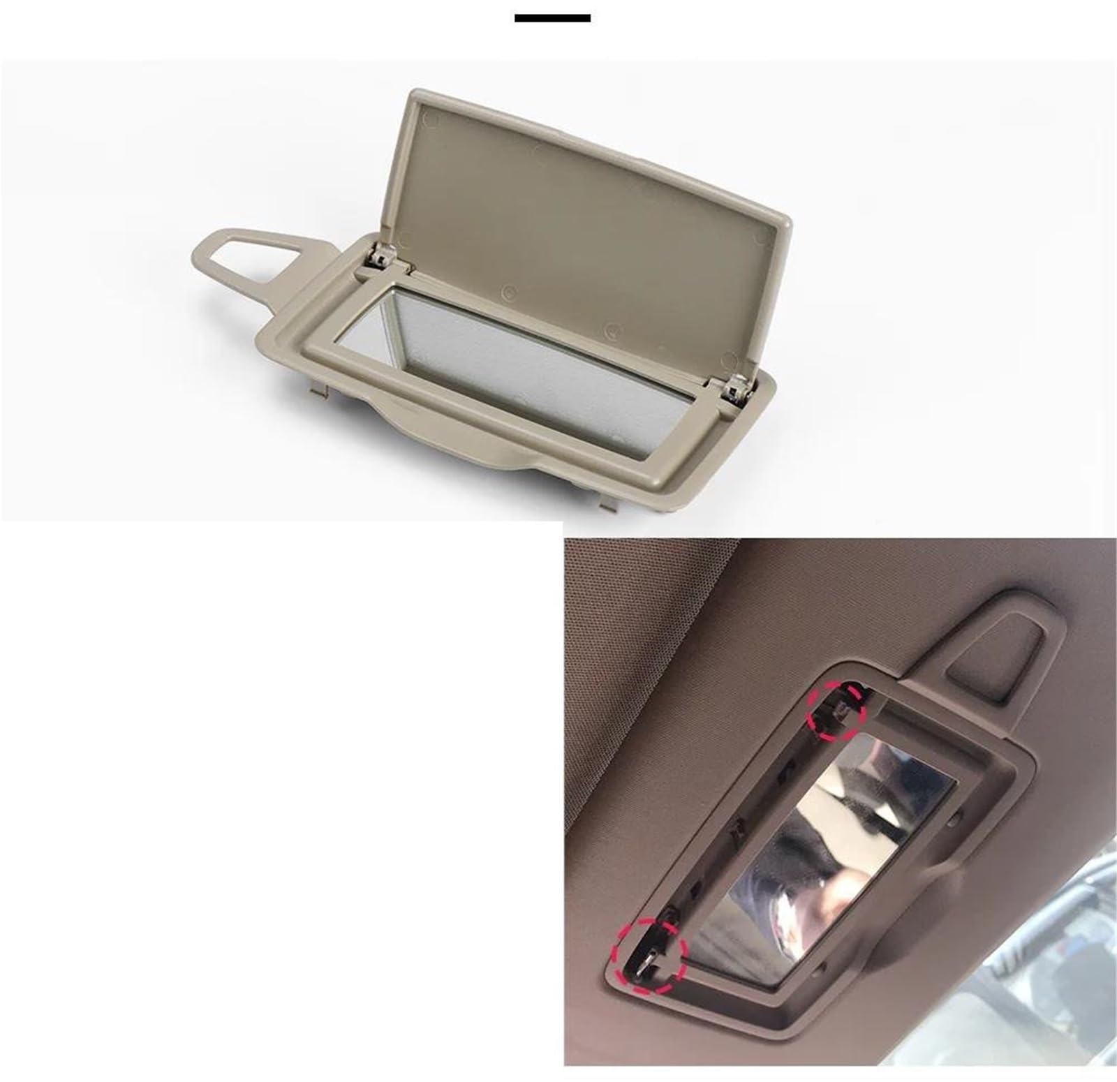 Auto Links Rechts Sonnenschutz Visier Make-Up Kosmetik Spiegel Abdeckung 964005DH1A 964015DH1A Für Infiniti Q30 Q30S QX30 2016-2019(Titanium Right)