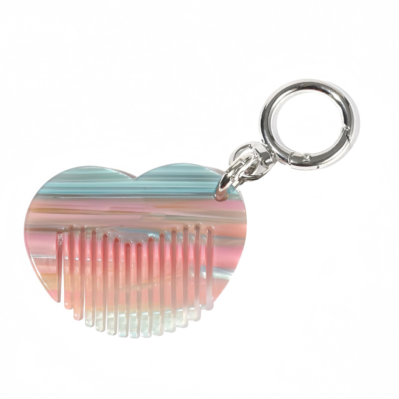 Baodss Lovely Heart Shaped Keychain Comb For Women With Smooth Brims And Sturdy Acetate Materials Perfect For Travel And Daily