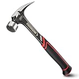 ARROW 16 oz Straight Claw Hammer&comma; Rip Claw Hammer with Side Nail Puller&comma; Milled Face & Shock Absorbing Grip&comma; One-piece Forged Hammer