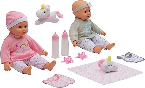 Miniatura 8 de DREAM COLLECTION Juego de muñecas de bebé gemelos de 14"