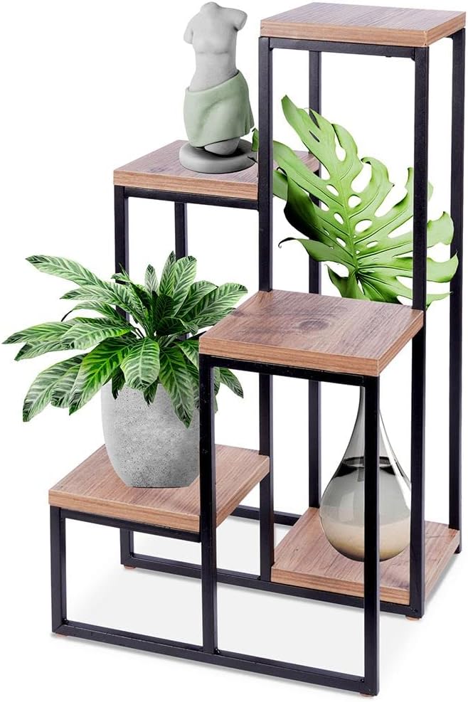 Unho Pflanzenregal Metall 4-stöckig - 53x90cm Blumenständer Für Innenbereich