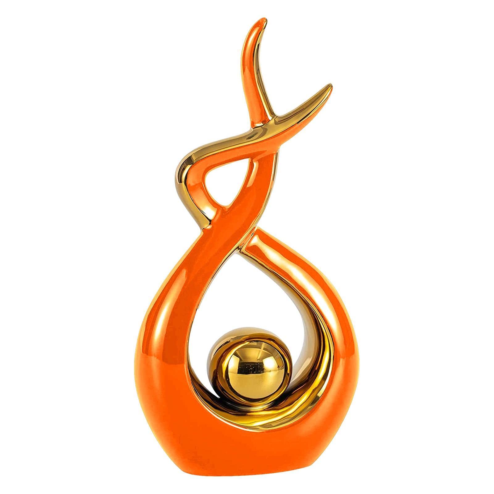 Abstract Ceramic Statue, Modern Abstract Art Ceramic Sculpture, Creative Ceramic Home Decor, Minimalist Abstract Sculpture Flame Shaped Ornaments Dining Room Home Desk Decor