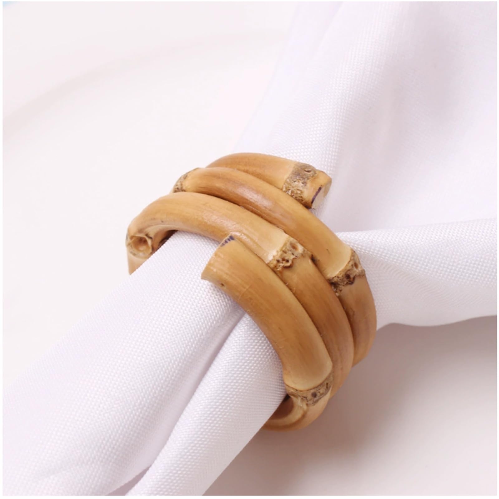 Lot de 100 Ronds de Serviette en Bambou Faits Main, décorations de Table rustiques, pour Anniversaire, Noël, Thanksgiving et Mariage.