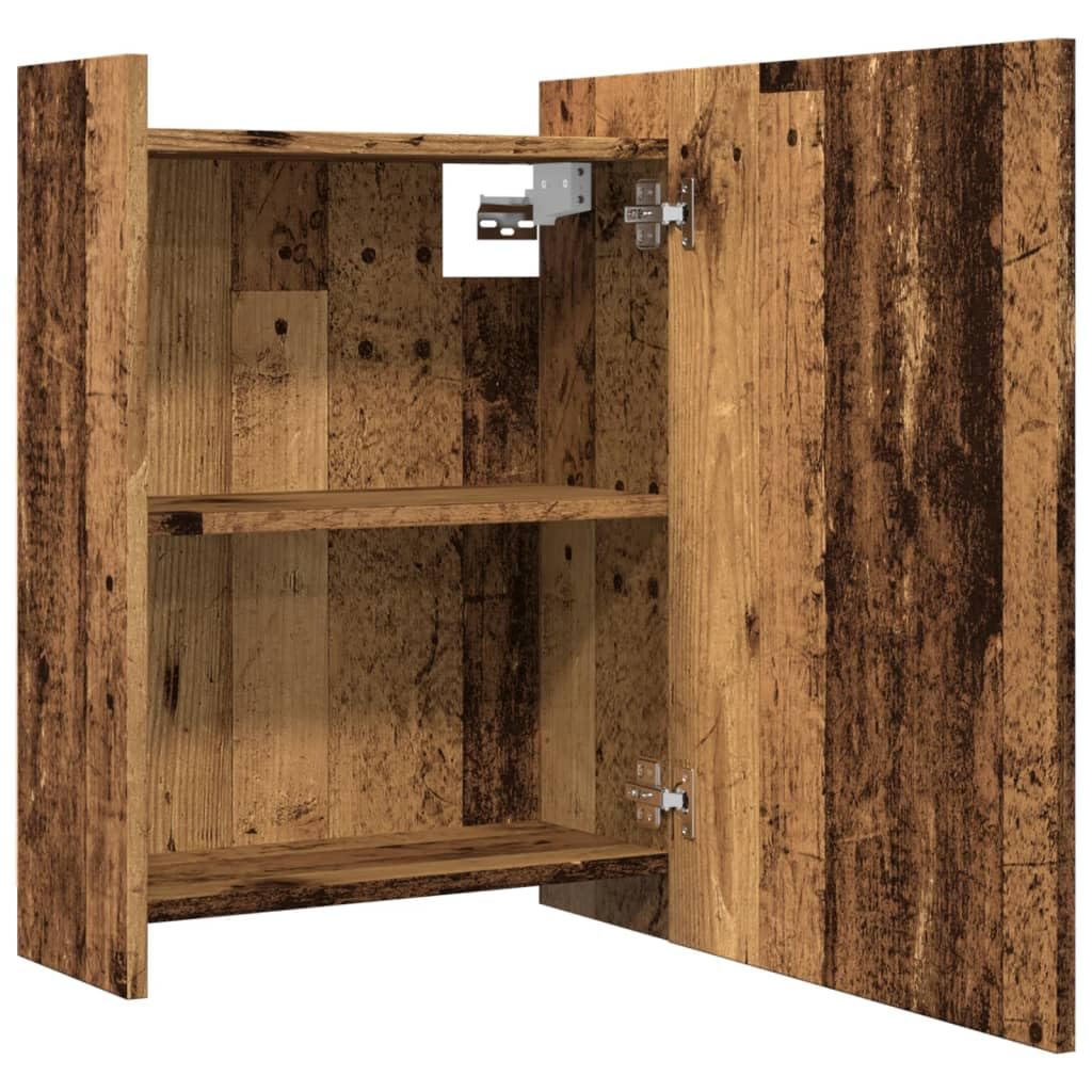 SYDE Armario Baño con Espejo 62,5x20,5x64 cm | Madera De Ingeniería Resistente, Montaje En Pared, Amplio Almacenamiento, Fácil Limpieza