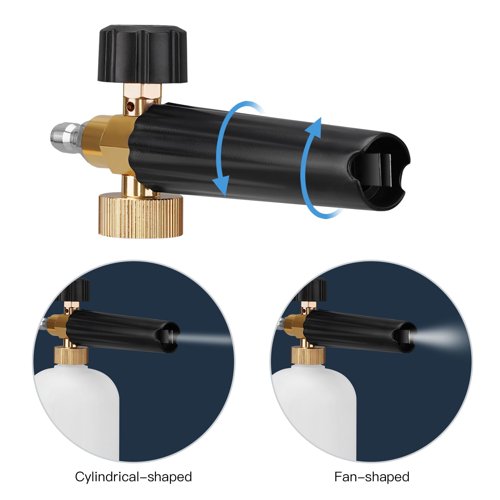 Laopypor Pressure Washer Foam Cannon Lance Gun with 5 Water Nozzle Tips - Image 3