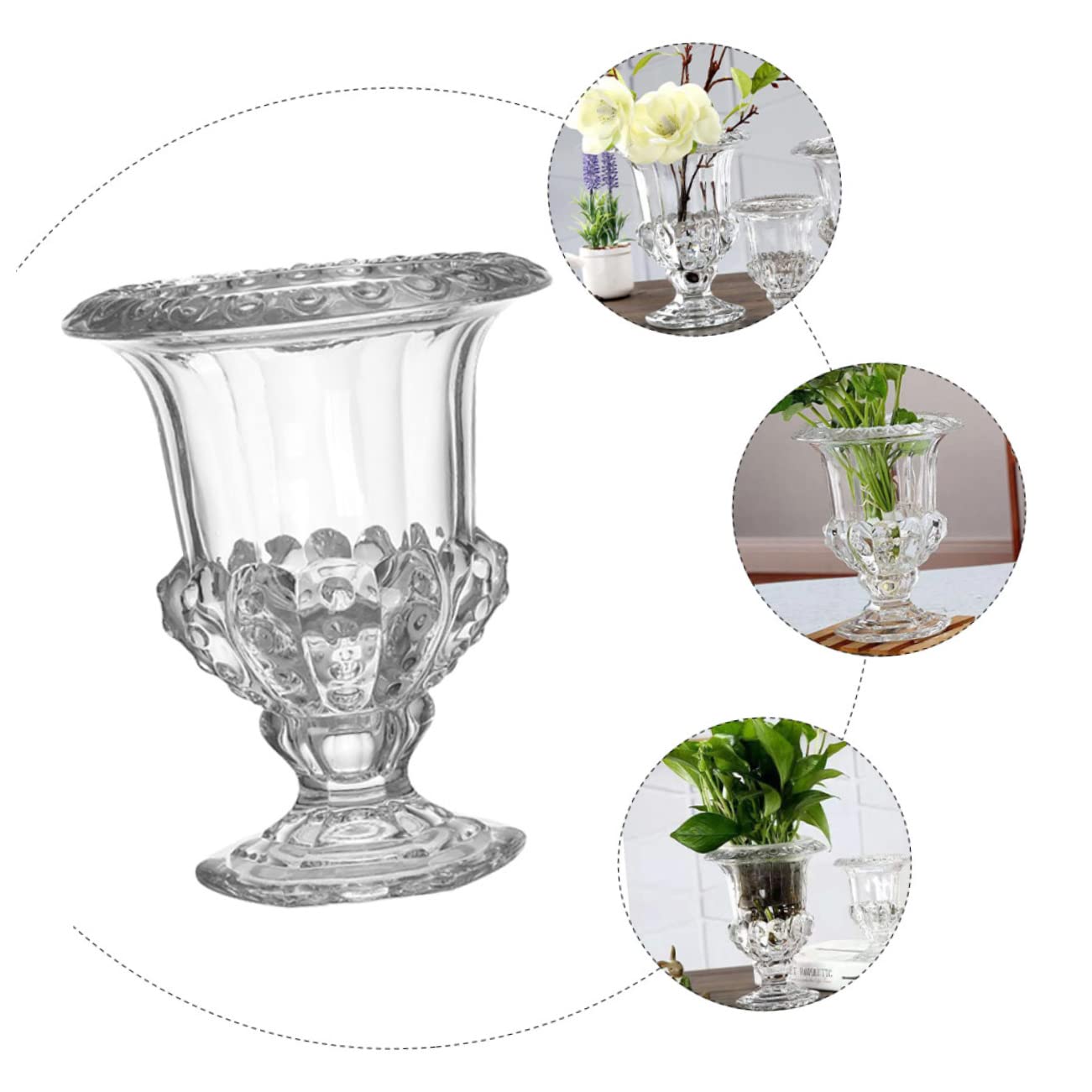 IMIKEYA Transparente Glasvase Hochzeitsvase aus Glas mit Hydroponischer Funktion für Langanhaltende Blumen Dekoration und Elegante Tischdeko bei Hochzeitsfeiern