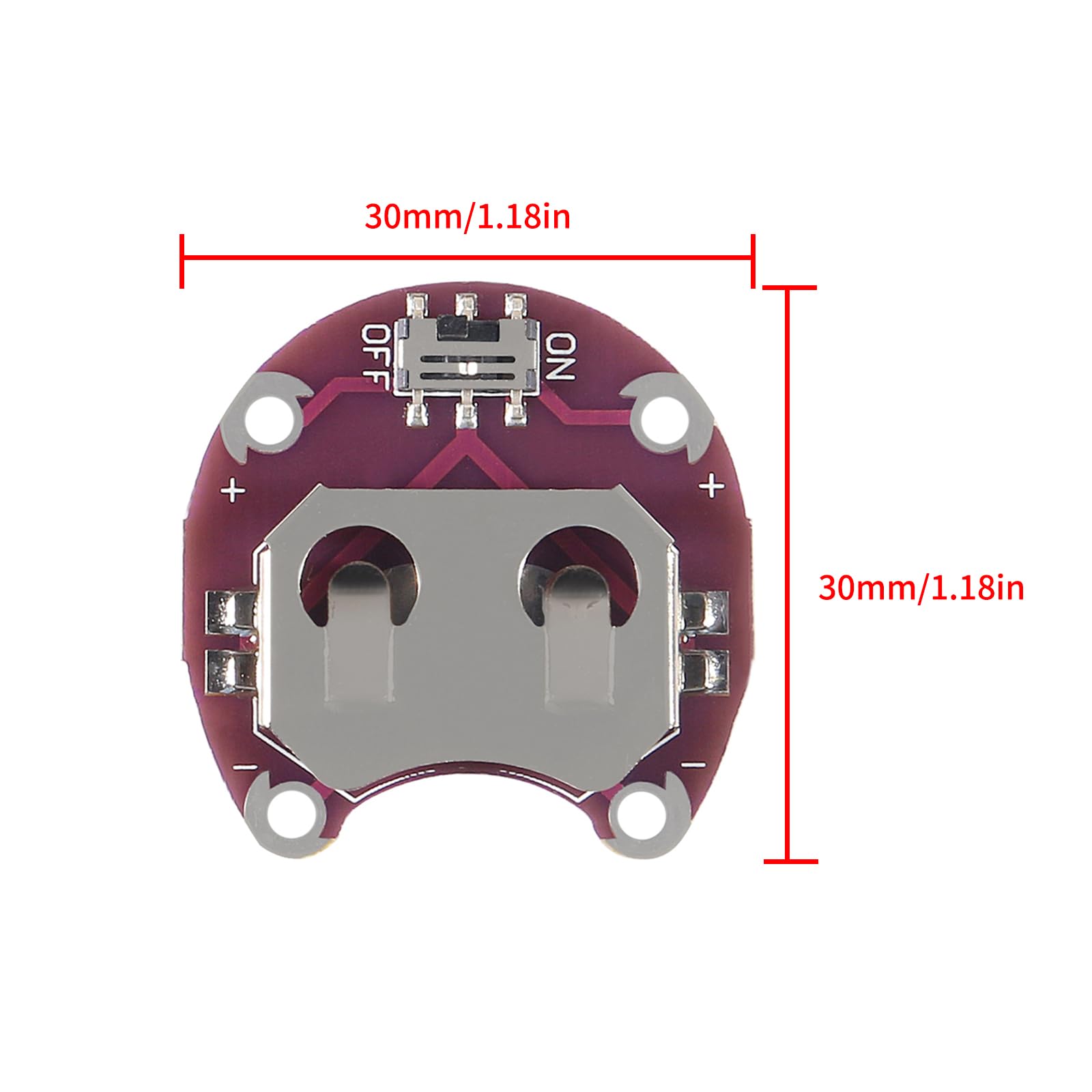 JUZITAO 15PCS Lilypad Coin Cell Battery Holder CR2032 Battery Holder Case Module CR2032 Mount Module for Small Slide Switch Board