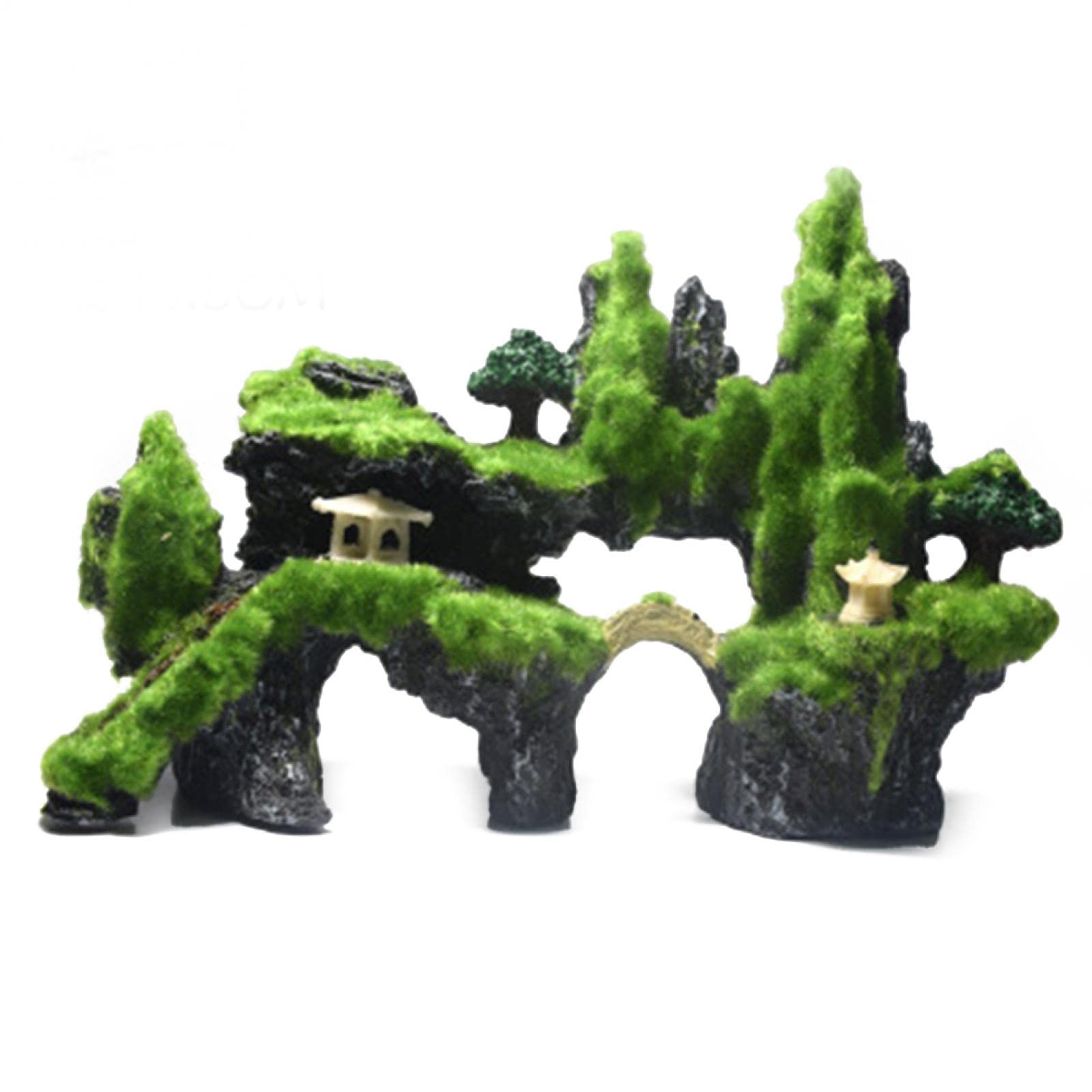 RANRAO Fish Tank Decoration Accessories Moss Tree House for CAVE For Little Fish Vividly, Aquarium Trunk Resin Driftwood Fish Tank Decoration