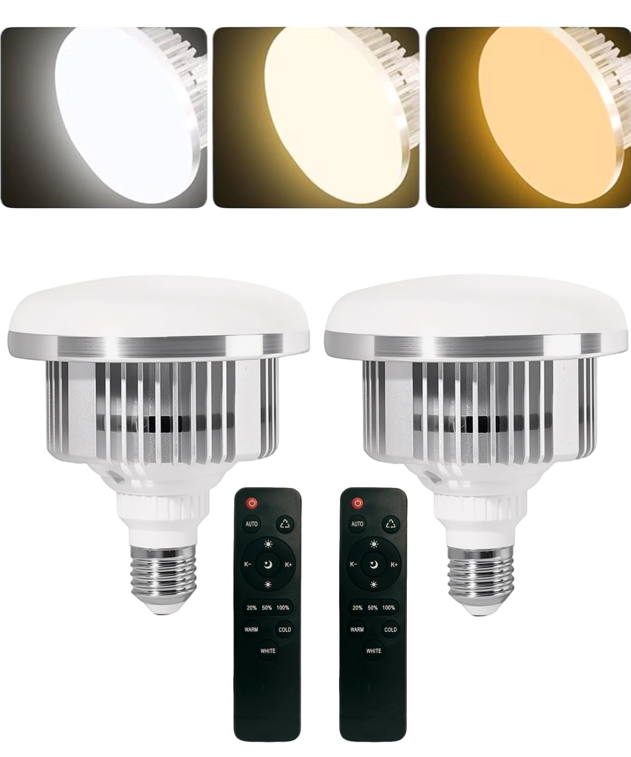 Adjust 3 Color White/Cool/Warm Light by Remote Control , Softbox LED Light Bulb Photo Video Studio Lighting Backstrop Stand 2 Pack LED 85W 2700-6500K Photography Light Bulb E27 Base