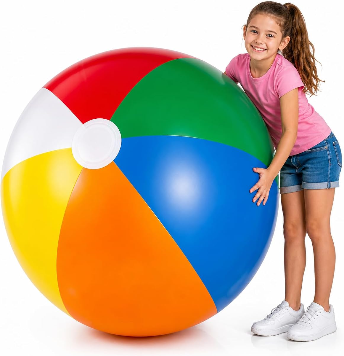 Pelotas de playa inflables gigantes de 24 pulgadas - Paquete de 3 bolas de piscina grandes inflables | Pelotas de playa inflables para niños, juguetes de piscina de verano extragrandes, decoraciones para fiestas de béisbol y decoraciones temáticas deportivas