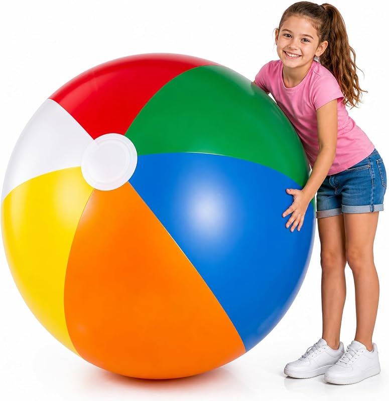 Pelotas de playa inflables gigantes de 24 pulgadas - Paquete de 3 bolas de pileta grandes inflables | Pelotas de playa inflables para niños, juguetes de pileta de verano extragrandes, decoraciones para fiestas de béisbol y decoraciones temáticas zapatillas