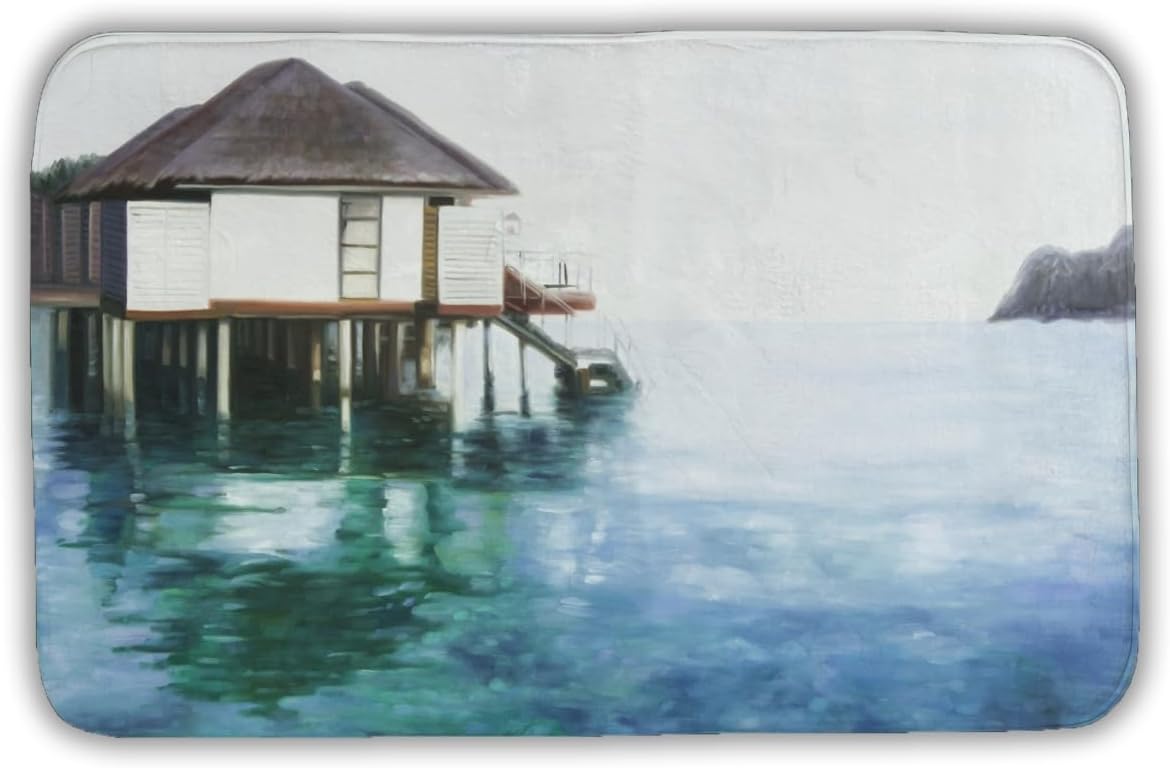 Begin Home Decor C1BM2134P8GJU9 21 x 34 in. Dream Travel Office Sea Bath Mat - Stylish Home Decor