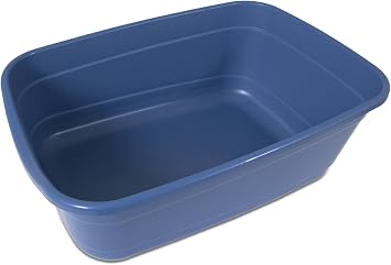 Petmate XL Cat Litter Box, High Capacity, Open, Blue