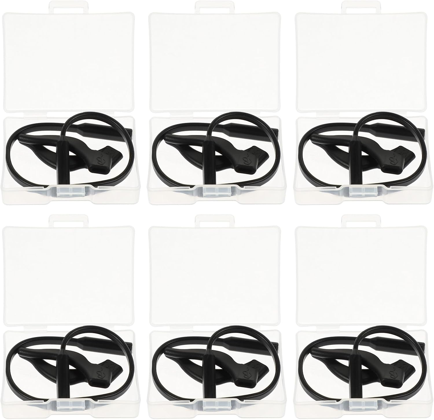 GLEAVI 6pcs Black Soft Silicone Eyeglass Ear Grips with Non-slip Glasses Strap Kit and Adults, Anti-skid Eyewear Retainers Suitable for Sports and Daily Use