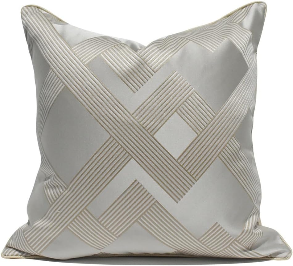 HBJWOV Pillow Case Bei Piping Sofa by Bag Model Bedroom Back ometric Pattern