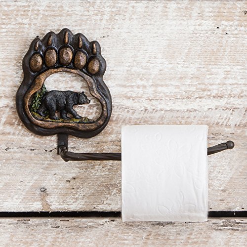 Black Forest Décor - Bear Paw Wilderness Toilet Paper Holder for Home, Cabin, Lodge, Bathroom - Vintage Rustic Wall Décor - Alloy Steel