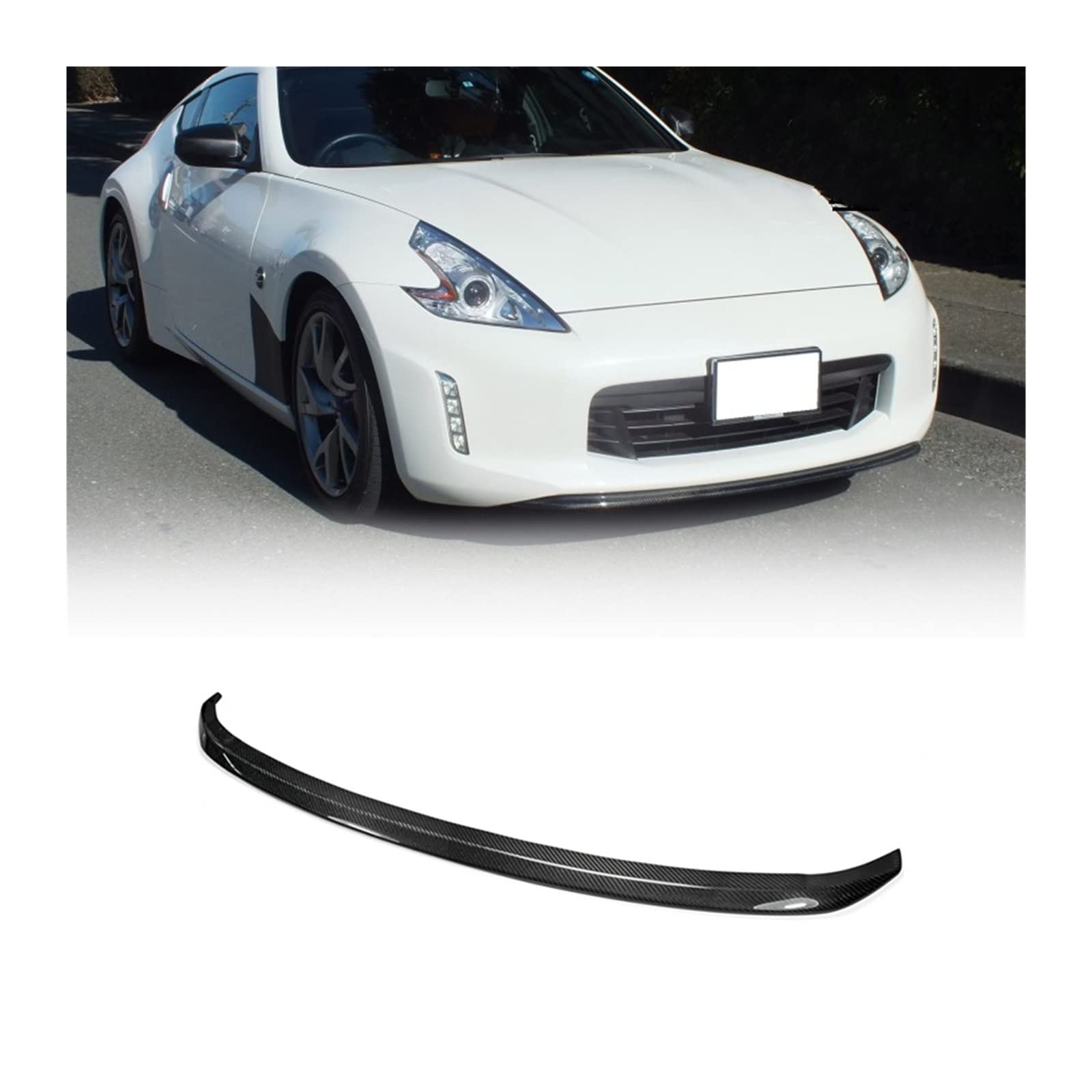 LFYEQZFor N&issan 370z Z34 Late Model Car Carbon Fiber TK Style Front Bumper Lip Diffuser Spoiler Protector Splitter Chin Shovel Apron Body Kit