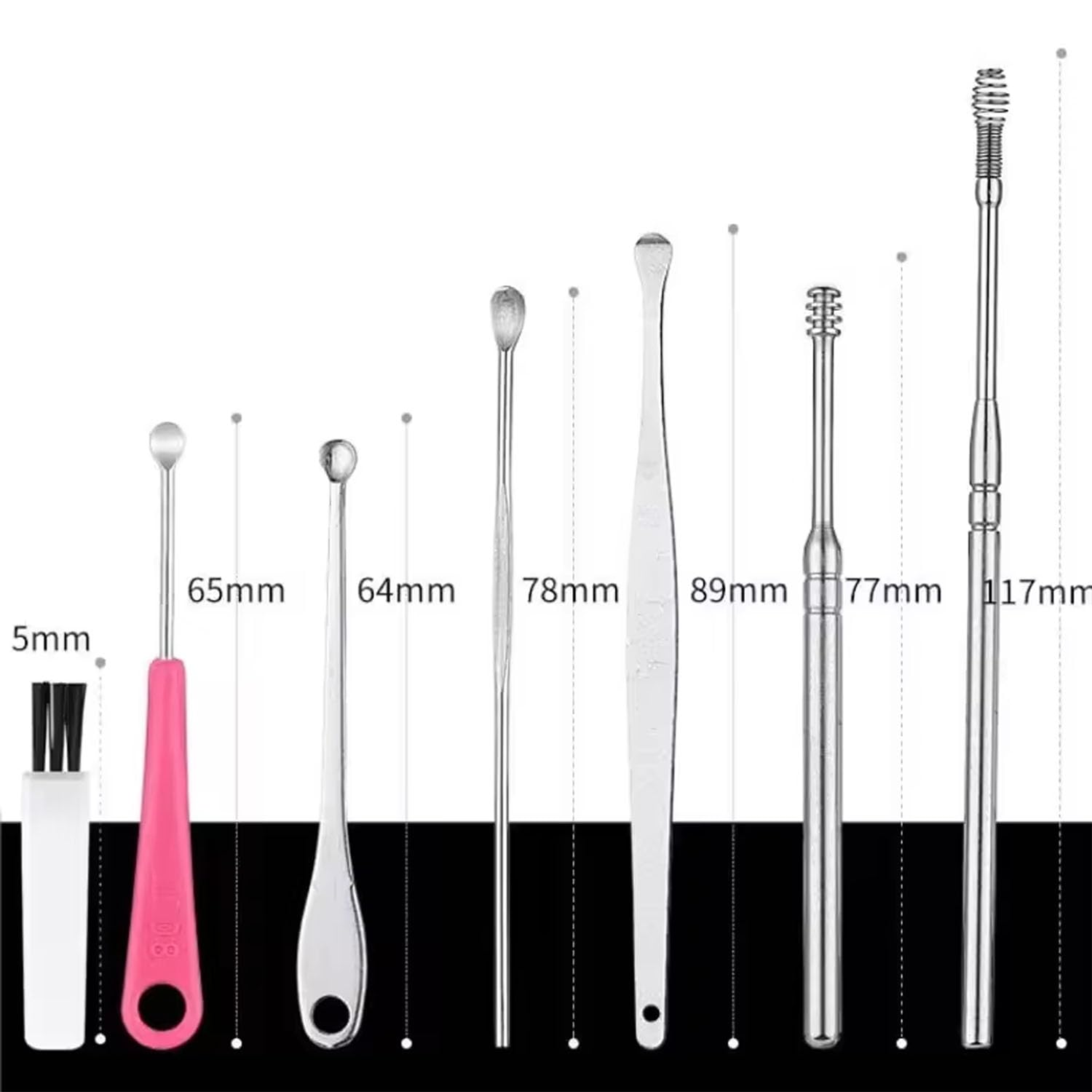 8 Pcs Ear Pick Earwax Removal Kit, Ear Curette Ear Wax Remover Tool with a Cleaning Brush and Storage Box