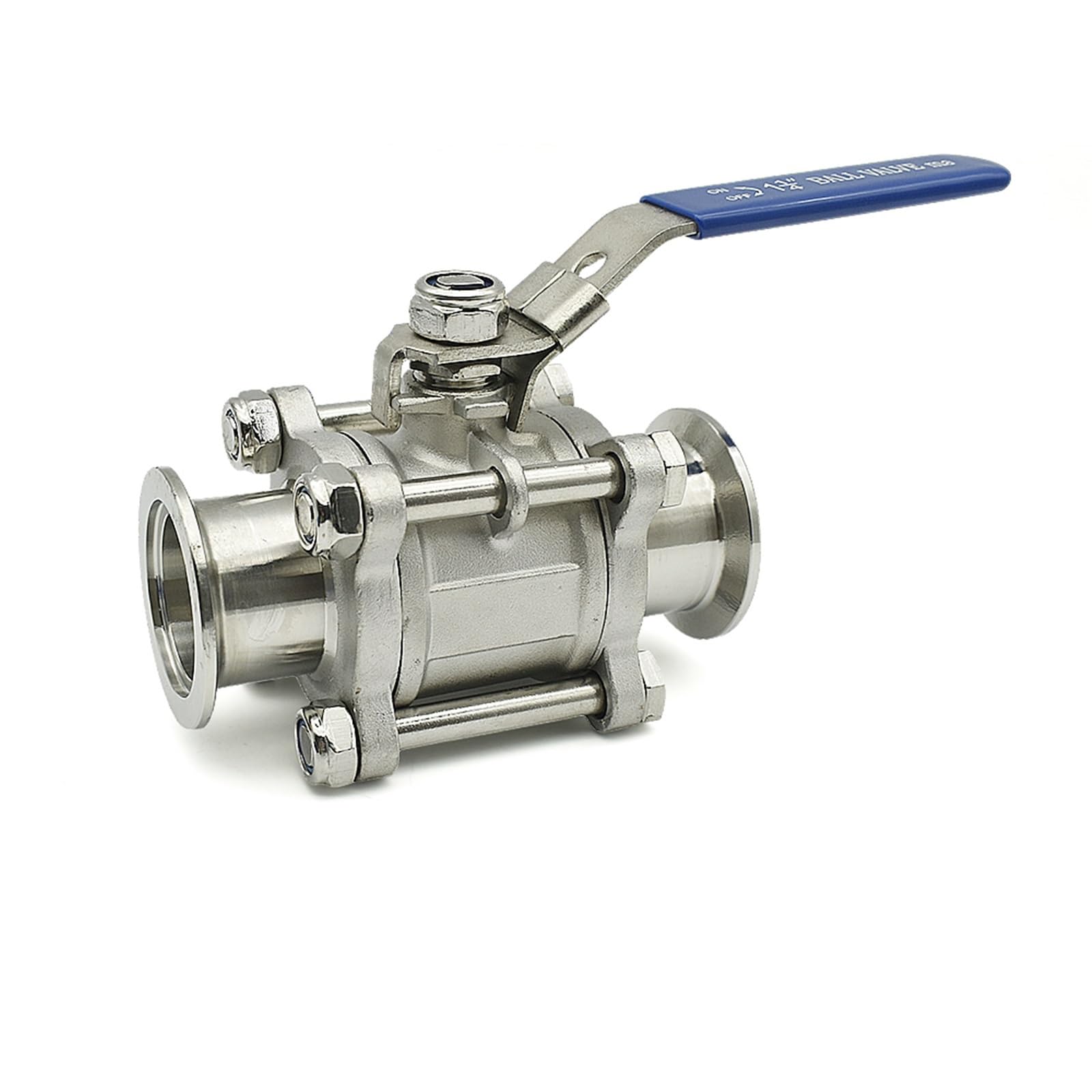 Válvula de bola sanitaria de alto vacío SUS304 KF16/KF25/KF40/KF50 Brida de instalación rápida Manual de tres piezas for sistema de vacío(KF16)