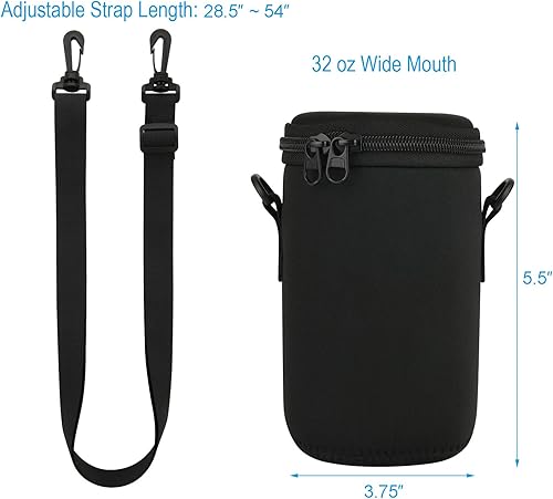 Miniatura 2 de Cosmos Mason Jar - Bolsa térmica de neopreno portátil con aislamiento para frascos, funda de botella de vidrio con correa ajustable y cremalleras