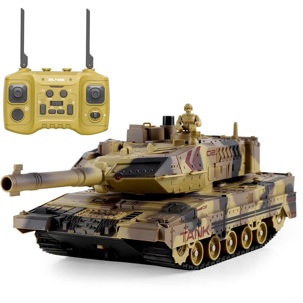 Tracked Remote Control Tank Model Toy, Highly Realistic Durable Design, Educational Fun, Indoor and Outdoor Play
