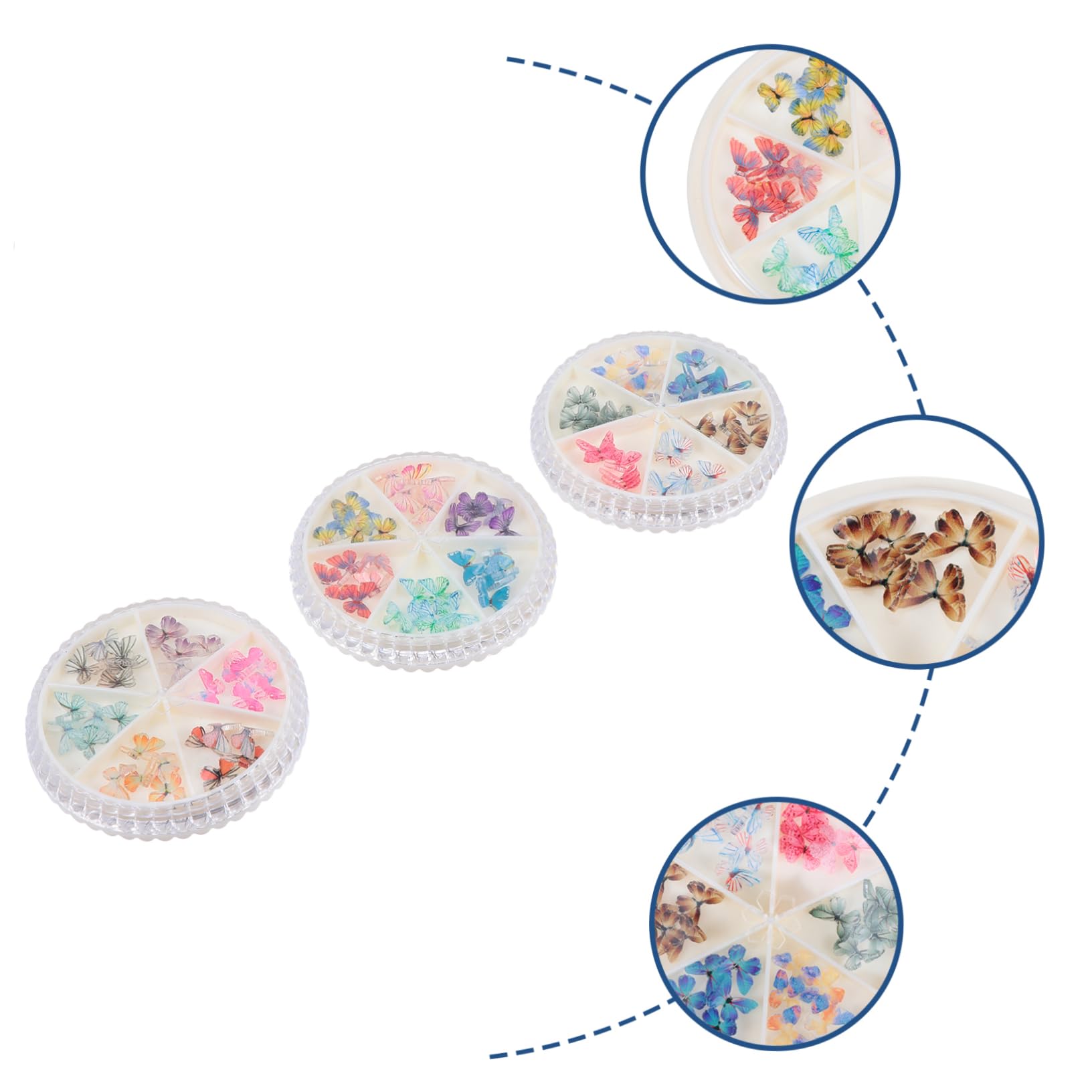 3 Set Decorazioni Unghie Farfalle Adesivi Per Nail Art Creativi Ciondoli Unici Per Manicure E Te Per Amanti Del Nail Design 3 Scatole*3