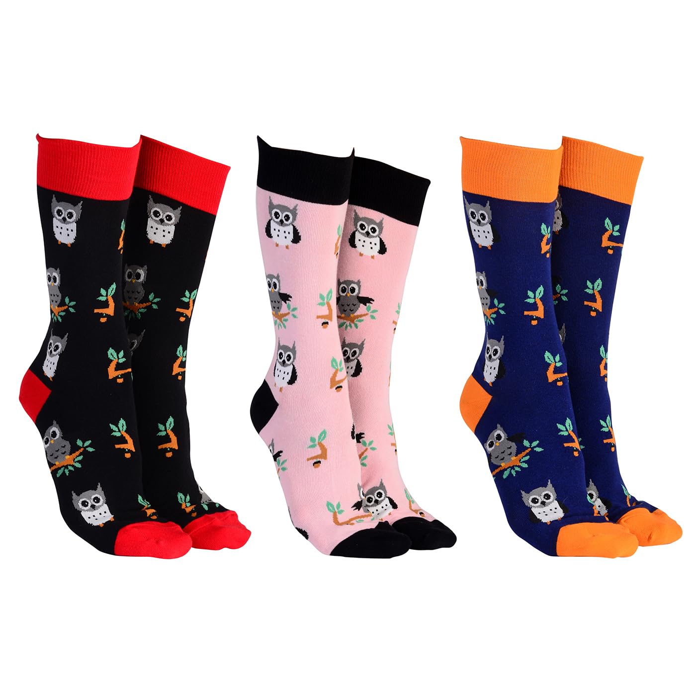 Joe Davies Sock Society Nature Collection of Funky and Fun Socks - Bee's, Owls, Frogs, Dragonfly & More! (UK, Alpha, One Size, Regular, Regular, Owl)