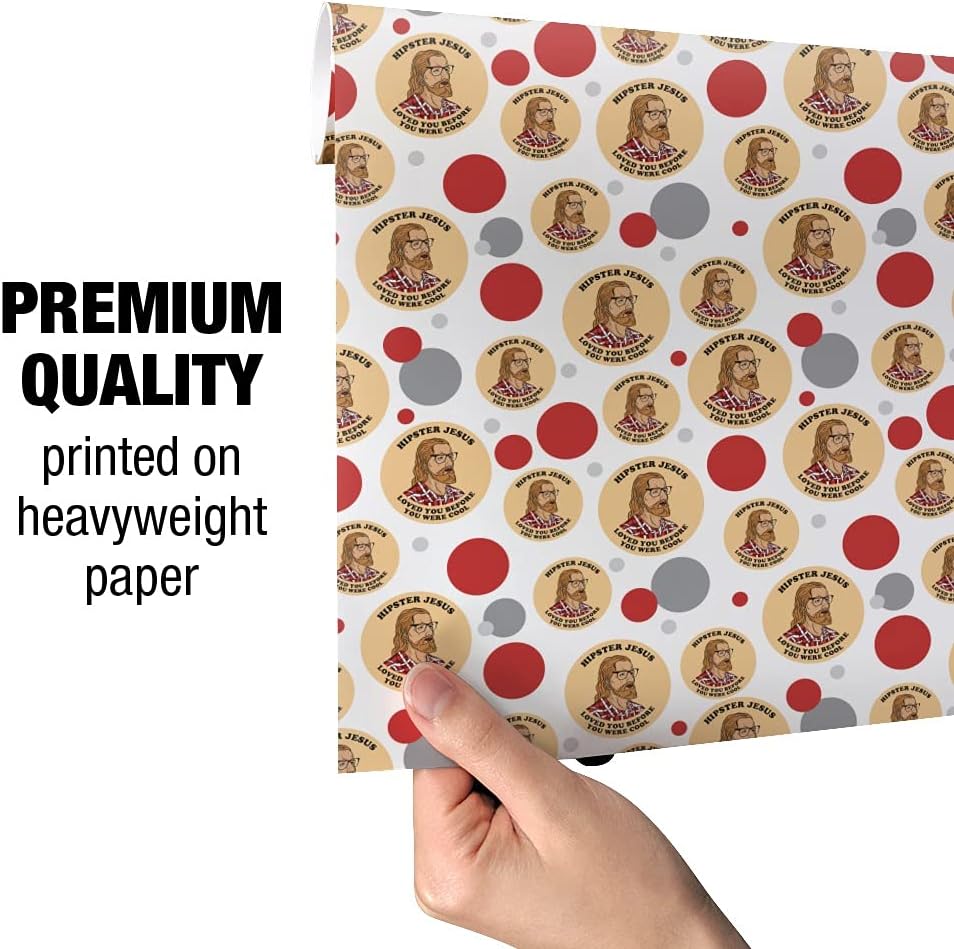 GRAPHICS & MORE Hipster Jesus Loved You Before You Were Cool Funny Humor Gift Wrap Wrapping Paper Roll